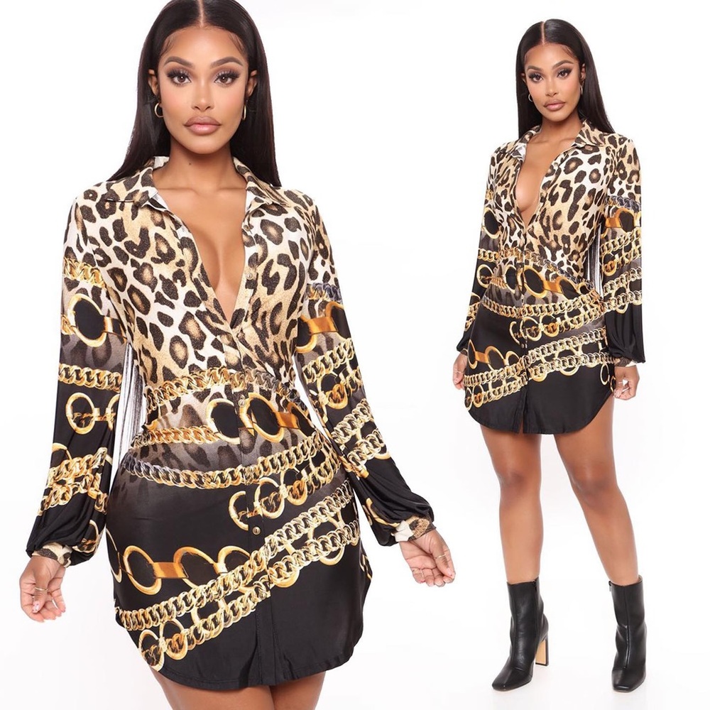 Mini Dress- Leopard Fashion Nova